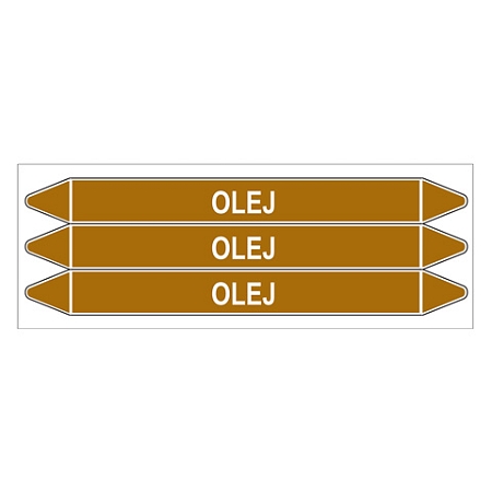 Značení potrubí, olej,3 ks, 355 × 37 mm